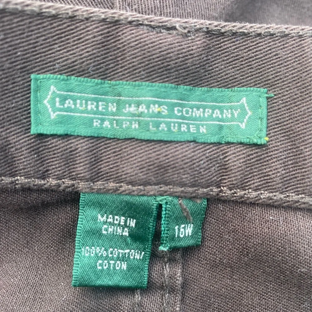 Lauren Jean Co. Ralph Lauren - Woman’s brown high rise crop jeans, Size: 16